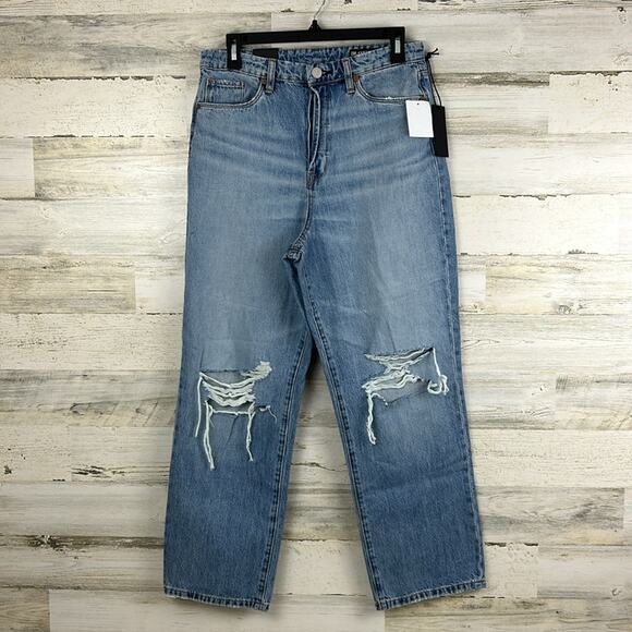 Blank NYC Women’s 28 The Baxter Ribcage Straight Leg Jeans Distressed New - Picture 2 of 10